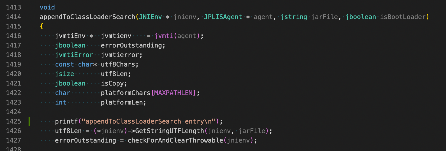在appendToClassLoaderSearch入口添加日志